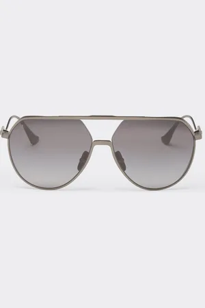 FERRARI Gafas de sol de titanio bronceado mate con cristales polarizados degradados grises