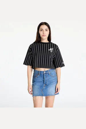 New Era Camiseta Pinstripe Crop Tee / L