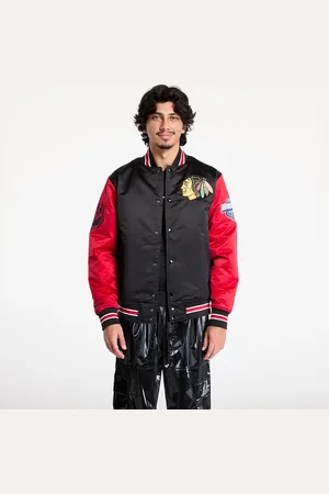 Mitchell & Ness Bomber NHL Primetime Heavyweight Satin Jacket Current Logo Blackhawks L