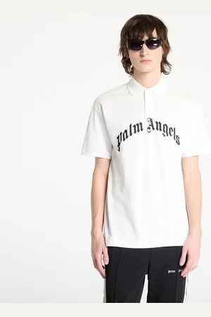 Palm Angels Camiseta Curved Logo Shortsleeve Polo T-Shirt / L