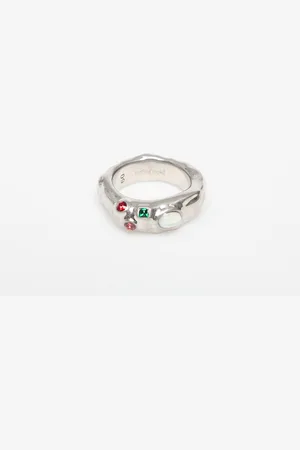Palm Angels Oval Melted Strass Ring / 60