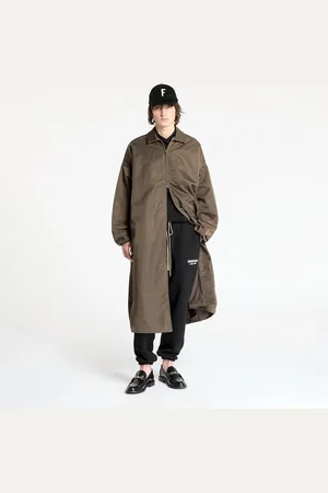 FEAR OF GOD Abrigo Textured Nylon Trench Coat L