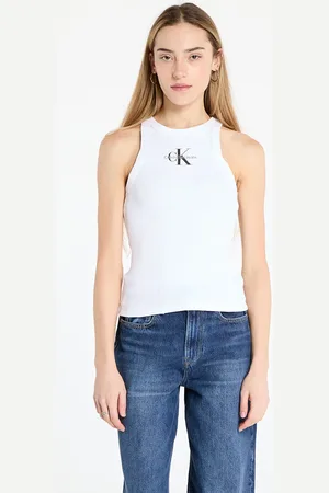 Calvin Klein Camiseta de tirantes Jeans Monologo Rib Tank Top L