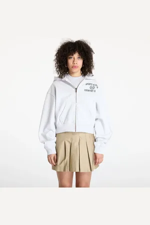 Sporty & Rich Sudadera Varsity Crest Cropped Zip Hoodie L