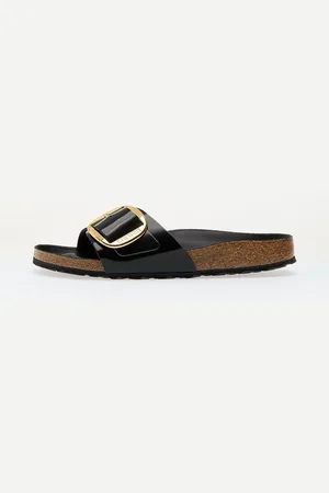 Birkenstock Zapatillas Madrid Big Buckle Natural Leather Patent EUR 41