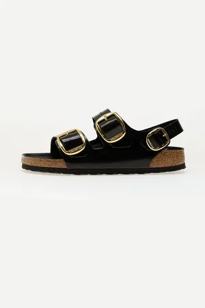 Birkenstock Zapatillas Milano Big Buckle Natural Leather Patent EUR 37