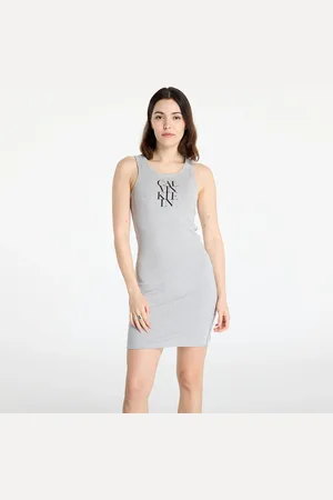 Calvin Klein Jeans Sl Cotton 1X1 Rib Dress L