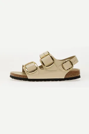 Birkenstock Zapatillas Milano Big Buckle Natural Leather Patent EUR 36