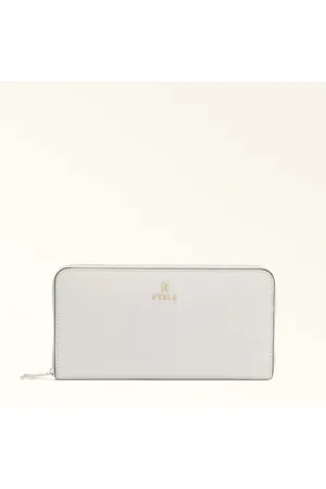 Furla Camelia Cartera Con Cremallera En El Contorno Marshmallow Piel Texturada Mujer