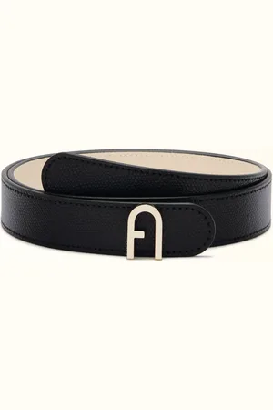 Furla Flow Cinturón Reversible Nero Piel Texturada Mujer