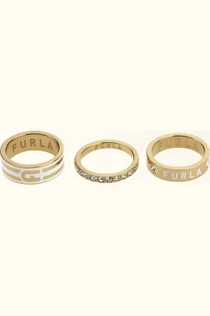Furla Arch Stripe Anillo Talco H Metal + Esmalte + Estrás Mujer