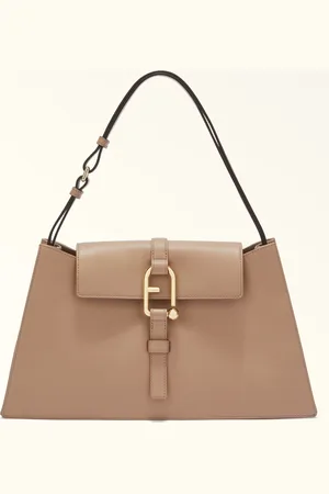 Furla Nuvola Bolso De Hombro Greige Piel De Ternera Claris Lux Mujer