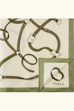 Furla Tortona Carré Toni Avena Twill De Seda Con Estampado Arco De Esfera Mujer
