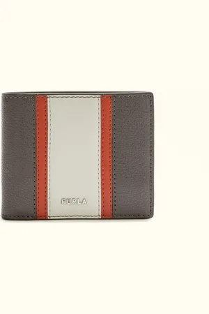 Furla Man Project Cartera Plegable Toni Moka Piel De Ternera Milos Texturada + Piel De Ternera Lujosa En Bloques De Colores Hombre