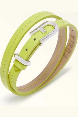 Furla Buckle Pulsera Giallo Cedro Piel De Becerro + Metal Mujer