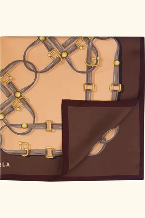 Furla Tortona Carré Toni Cioccolato Twill De Seda St. Nuvola Mujer