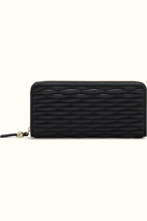 Furla Mionido Cartera Con Cremallera En El Contorno Nero Piel De Napa De Ternera Acolchada Dattero Lux Mujer