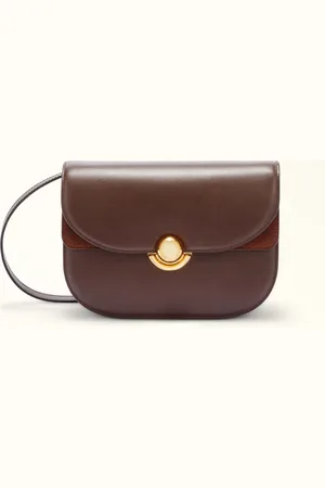 Furla Sfera Bolso Bandolera Cioccolato Piel De Ternera Suave + Ante Mujer