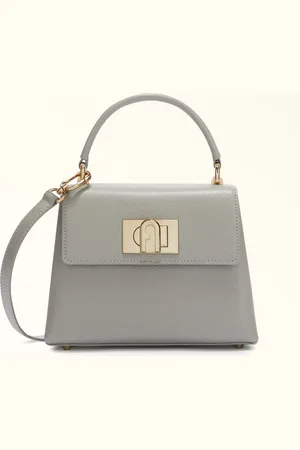 Furla 1927 Bolso De Mano Cenere Piel Texturada Mujer