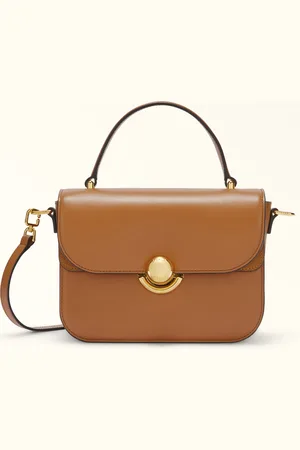 Furla Sfera Bolso De Mano Brandy Piel De Ternera Suave + Ante Mujer