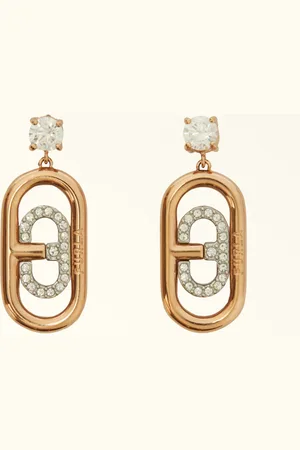 Furla Ooh Pendientes Color Argento Metal + Estrás + Estrás Mujer