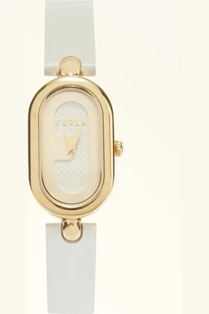 Furla Ooh Reloj Con Caja Ovalada Marshmallow Piel + Metal Mujer