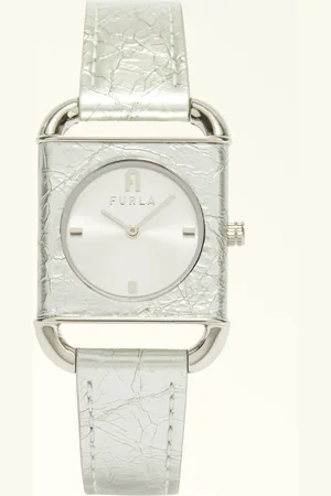 Furla Arco Square Reloj Con Caja Cuadrada Color Argento Piel De Ternera Poison + Metal Mujer