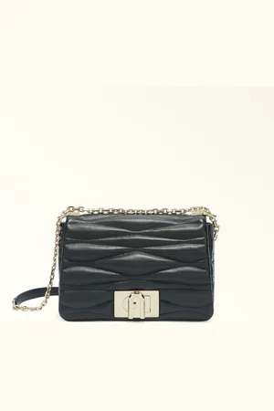 Furla 1927 Bolso Bandolera S Nero Piel De Napa De Ternera Acolchada Dattero Lux Mujer