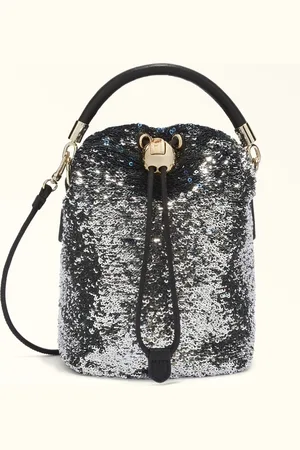 Furla Mionido Minibolso S Dark Silver Tejido De Lentejuelas Mujer