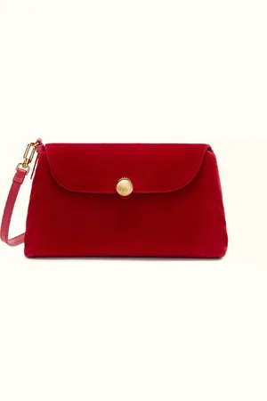 Furla Sfera Soft Minibolso Xl Rosso Tejido En Satén Aterciopelado Mujer
