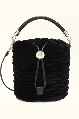 Furla Mionido Minibolso S Nero Tejido De Terciopelo Acolchado Mujer