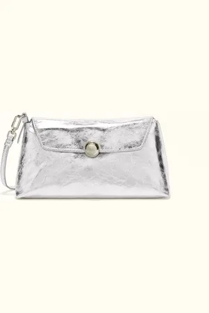 Furla Sfera Soft Minibolso Xl Color Silver Piel De Ternera Metalizada Agrietada Mujer