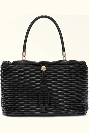 Furla Mionido Bolso Tote Nero Piel De Napa De Ternera Acolchada Dattero Lux Mujer