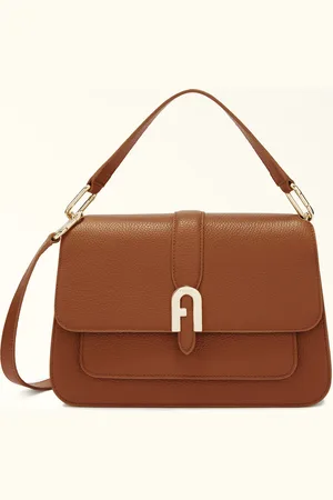 Furla Sofia Grainy Bolso De Mano M Cognac H Piel De Ternera Graneada Mujer