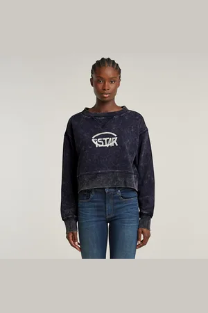 G-Star Sudadera Overdyed Cropped Logo Loose - - Mujer