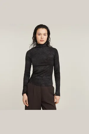 G-Star Top Coated Slim Rib Mock - - Mujer