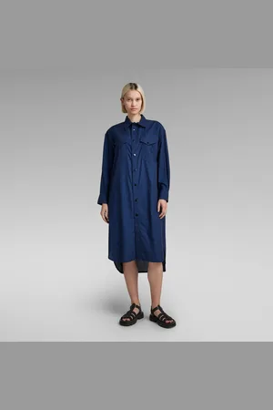 G-Star Vestido Long Western Shirt Evergreen - - Mujer