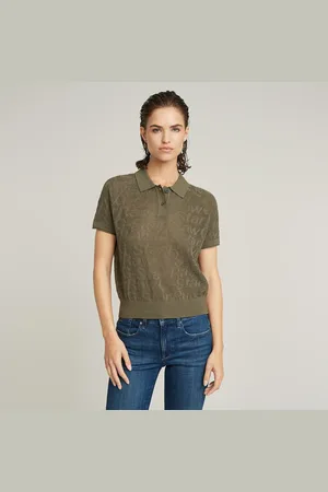 G-Star Polo Pointelle Lightweight Knitted - - Mujer