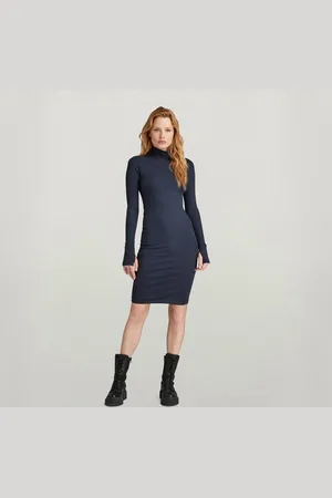 G-Star Vestido Slim Rib Dress - - Mujer