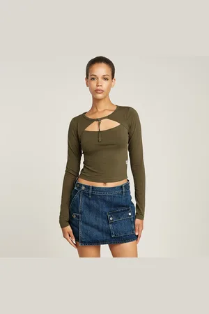G-Star Top Cropped Keyhole Slim - - Mujer