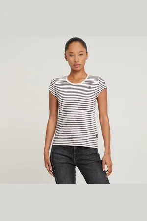 G-Star Top Stripe Eyben Slim V-Neck 2.0 - - Mujer