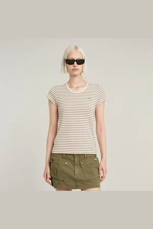 G-Star Top Stripe Eyben Slim V-Neck 2.0 - - Mujer
