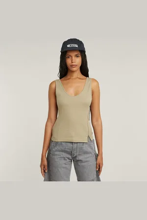 G-Star Camiseta sin mangas asimétrica con cremallera fina - - Mujer