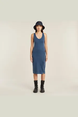 G-Star Vestido Overdyed Asymmetrical Zip - - Mujer