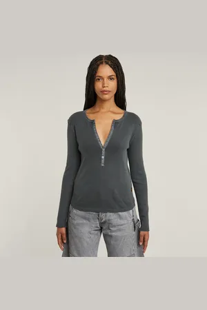 G-Star Top Slim con cuello de pico bajo - - Mujer