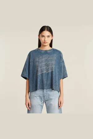 G-Star Camiseta Washed Multi Logo Oversized - - Mujer