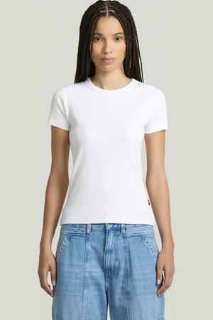 G-Star Camiseta manga de casquillo acanalada - - Mujer
