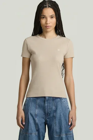 G-Star Camiseta manga de casquillo acanalada - - Mujer