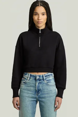 G-Star Sudadera Cropped Half Zip Loose - - Mujer