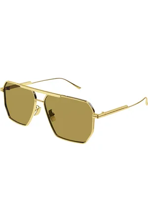 Bottega Veneta BV1012S 008 Gafas de Sol para Hombre Dorados